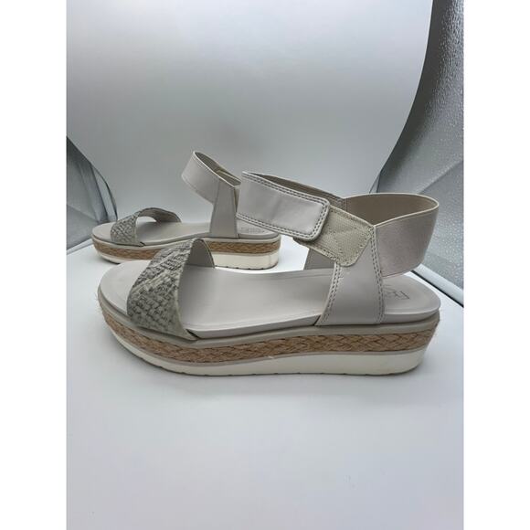 Franco Sarto Tinaka White & Gray Snakeskin Espadrille Sandals Shoes Size 9.5M - Picture 5 of 11